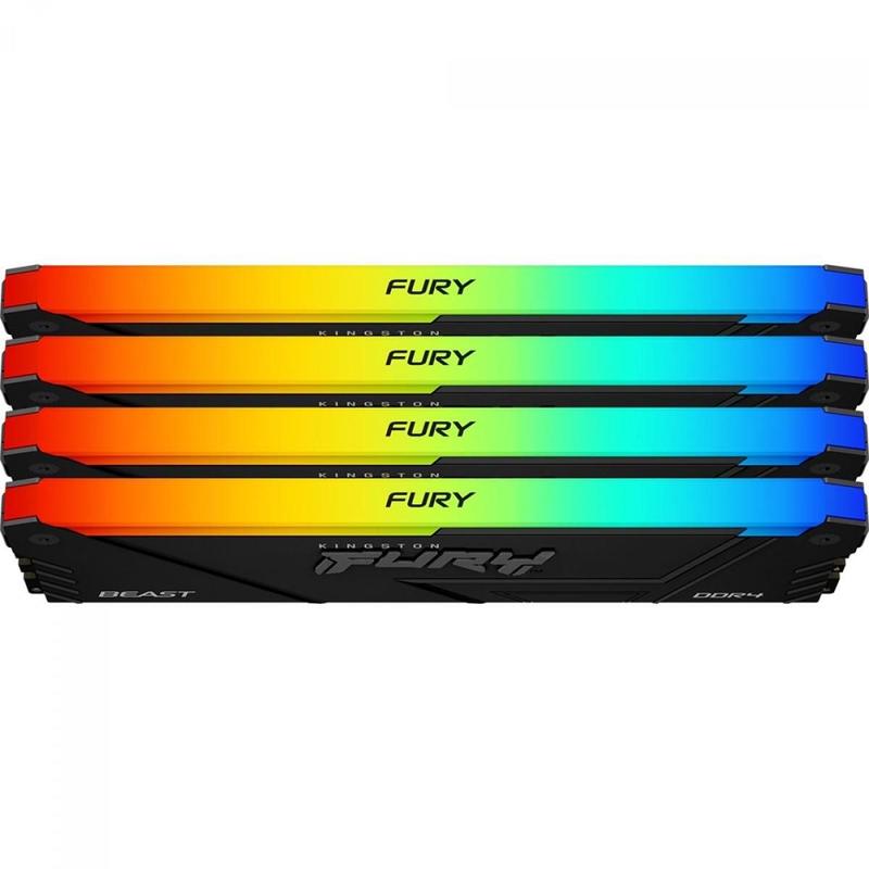 Memória DDR4 Kingston Fury Beast, RGB, 8GB, 3200MHz, Black